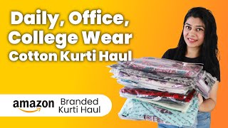 Cotton Kurti Haul For Office, College or Daily Wear From Amazon | Branded Kurta Haul For Women✨