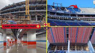 Camp Nou Construction Update: North Goal Opening Soon + Major Facade & Roof Progress!