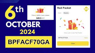Today's Binance Red Packet Code Revealed 😮 6th October 2024