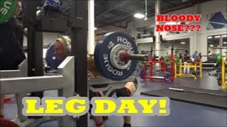 Leg Day Squat PR! | BLOODY NOSE???
