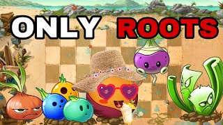 Can you beat plants vs zombies 2 using only roots? (Big wave beach) | early morning humor