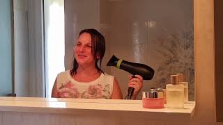 ASMR hair dryer sound. Drying hair after shower at the end of day. Happy sleep!