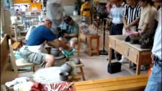 Richard Gruchalla throwing in Artist's quarters at Nengfun Kiln in China 2007