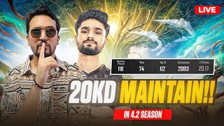 😎Maintaining 20 KD!!🥶- BGMI LIVE🔴
