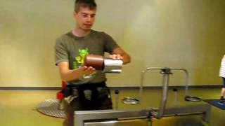 Moment of inertia demonstration with cylinder