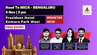 Road To MICA - BANGALORE | MICA Aspirant Meet | Sat, 4 Nov at 2 pm | Admissions 2024 | FREE ENTRY