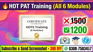 HOT PAT Training All 6 Modules Complete Guide | Certificate | Bukhari Taleemat