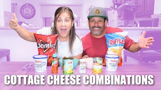 STRANGE COTTAGE CHEESE TOPPINGS TASTE TEST | TRYING WEIRD COTTAGE CHEESE COMBINATIONS for FIRST TIME