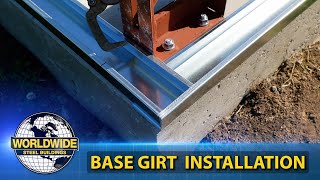 Steel Building Construction - Base Girt Installation - How To DIY Steel Building