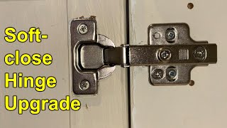 Replace old hinges on cabinets with soft-close hinges for smooth, silent doors