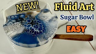 516. NEW! Easy Fluid Art Sugar Bowl! #fluidartist #acrylicpouring #fluidart