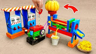 Top diy tractor making mini Pumpkin Juice Grinder Machine | diy mini Double Petrol Pump | HP Mini