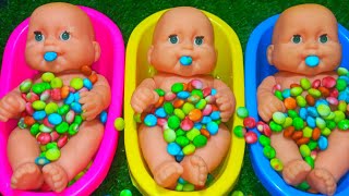 3 Minutes Satisfying Video | Mixing Funny Candy ASMR & Make Up in 3 Bathtubs with Magic Heros Slime 
