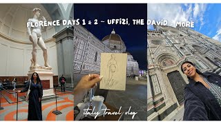 My Solo Trip to Florence, Italy | Days 1 & 2 🇮🇹 The David, the Uffizi, and so much art 🖼🎨#Florence