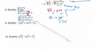 Algebra 2 Review Question 8