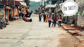 SURPRISING PUBLIC WITH STUNTS...