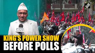 Pro-Monarchy supporters rally in Kathmandu to welcome Gyanendra Shah ahead of Parliamentary Polls