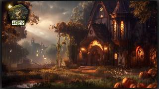 Autumn Cottage ASMR | Relaxing Heavy Rain & Distant Thunder 4K
