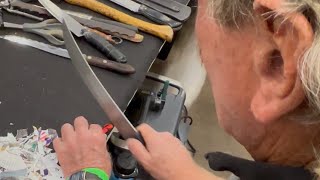How to sharpen a large knife ￼