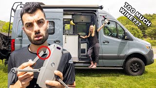 Crashed our DRONE - Sleeping at North Carolina Winery