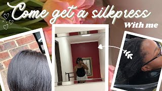 Come get a silk press with me ☁️ |4c short hair