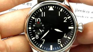 PARNIS PI28 44MM PILOT BIG CROWN HANDWIND FLIEGER WATCH