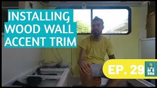 Installing Wood Wall Trim | 1984 FORD SHASTA VINTAGE RV RENOVATION FULL BUILD EP.29