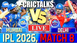 🔴 Live: MI v DC, IPL 2026, Cricket Live Match Today Scores & Commentary, Last 8 Overs