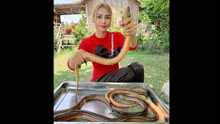 Eel fried with soup cook recipe and eat - Amazing cooking