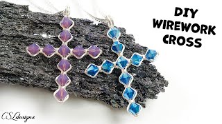 Elegant Wirework Cross Pendant Tutorial ⎮ How to make jewelry 😃