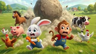 Monkey Funny | Farm Life Lessons with Pipi and Bunny | Monkey Cartoon