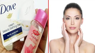 rosewater beauty tips for Fair and Glowing Skin | Rosewater dove soap beauty hacks for face