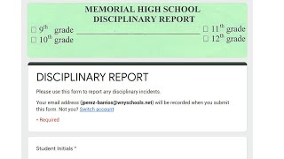 Disciplinary Report for MHS (Google Forms version)