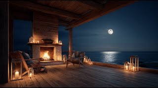 Night Ocean Tranquility • Gentle Waves & Soft Piano (3 Hours)