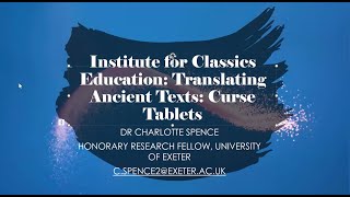 Translating Ancient Texts: Curse Tablets