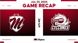 Loss 6-2.  27th HEO League Game vs Upper Canada Cyclone U16, January 25, 2025.