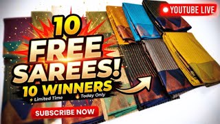 10 இலவச சேலைகள் 🎁 LIVE Giveaway | 10 Winners #freegiveaway #today #ellampillaisaree