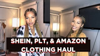SHEIN, PLT & AMAZON CLOTHING HAUL: WORK FROM HOME EDITION