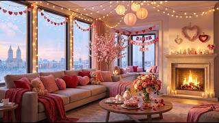 🔴 Romantic Valentine Fireplace 24/7 | ❤️ Crackling Fire & Roses | 🌹 Cozy Ambience (No Ads)