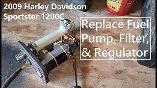 How to install fuel pump, regulator, and filter on a 2009 Harley Sportster 1200 Fuel Injected