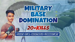 Funny star anonymous cmntry 😂 miltray base domination 20 plus kills 😱 Squad wipes BGMI PUBG MOBILE