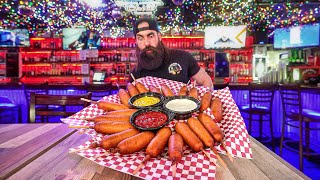 DRUNK GUY BETS BAR STAFF I'LL BREAK THE RECORD ON THIS CORNDOG CHALLENGE IN ARIZONA | BeardMeatsFood