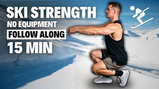 15 Min Ski Strength Bodyweight Workout | Follow Along at Home
