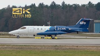 (4K) Gates Learjet 35A from the GFD D-CARL departure Manching Airport ETSI