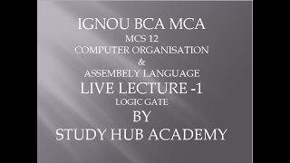 1st live class Mcs 12 computer organisation