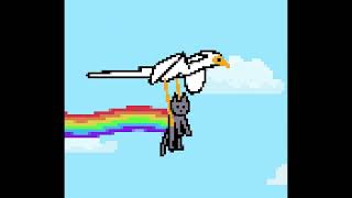 Nyan cat but make it FLOW 🐈‍⬛ featuring Secretarybird and Cat
