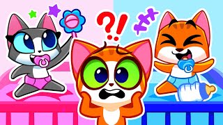 Mommy and Daddy Turned Into Babies | Copy Me and Copycat | New Sibling | Kids Cartoons | Purr-Purr
