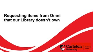 Omni: Requesting Items our Library doesn't own