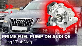 Prime Fuel Pump Activation - Transfer Fuel Pump Test On Audi Q5 TDI Using VDubDiag iOS Tool For VAG