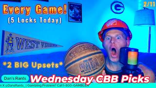 College Basketball Picks (EVERY GAME) - Wednesday, February 11th | 5 LOCKS!